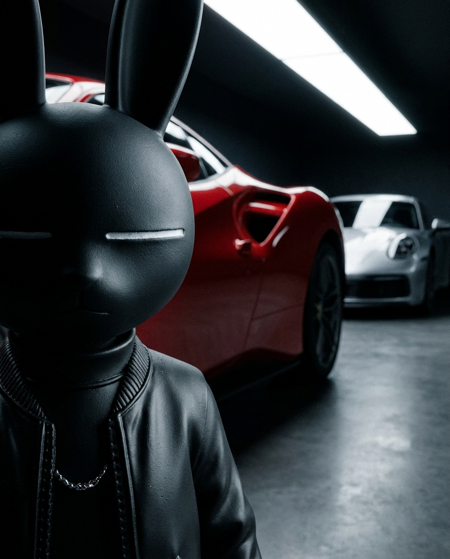 THE RABBIT von AKCNSTUDIOS — limitierte schwarze Resin-Figur und Designer Art Toy als Home Deko, handgefertigt, made in Germany