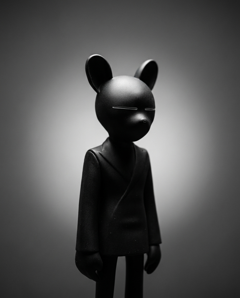 THE NOIR — Luxus Skulptur und Designer Art Toy aus Resin, matt-schwarz, 28 cm | AKCNSTUDIOS