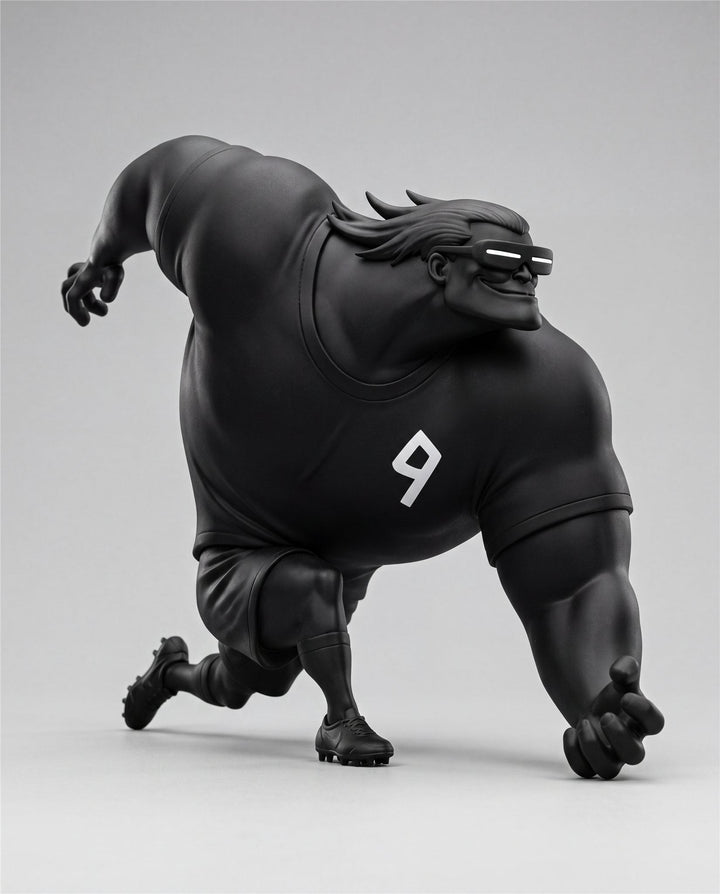 THE NINE — limitierte Fußball-Skulptur, Stürmer Nummer 9, Black Edition | AKCNSTUDIOS
